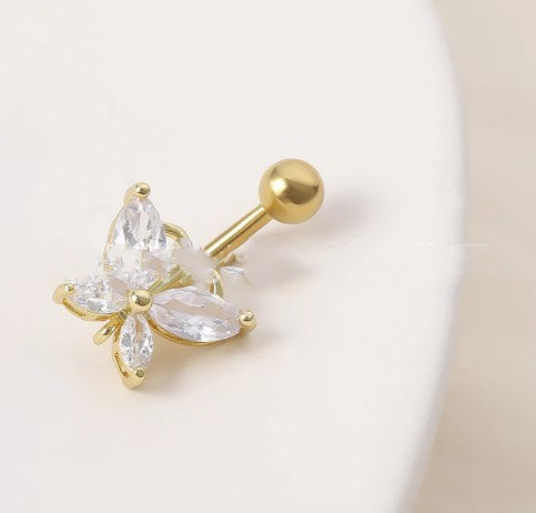 Butterfly Crystal Fashion Stainless Steel Belly Button Wear Belly Button Ring Belly Button Wear Body Jewelry