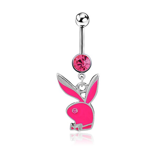 Cute rabbit belly button ring belly dance jewelry