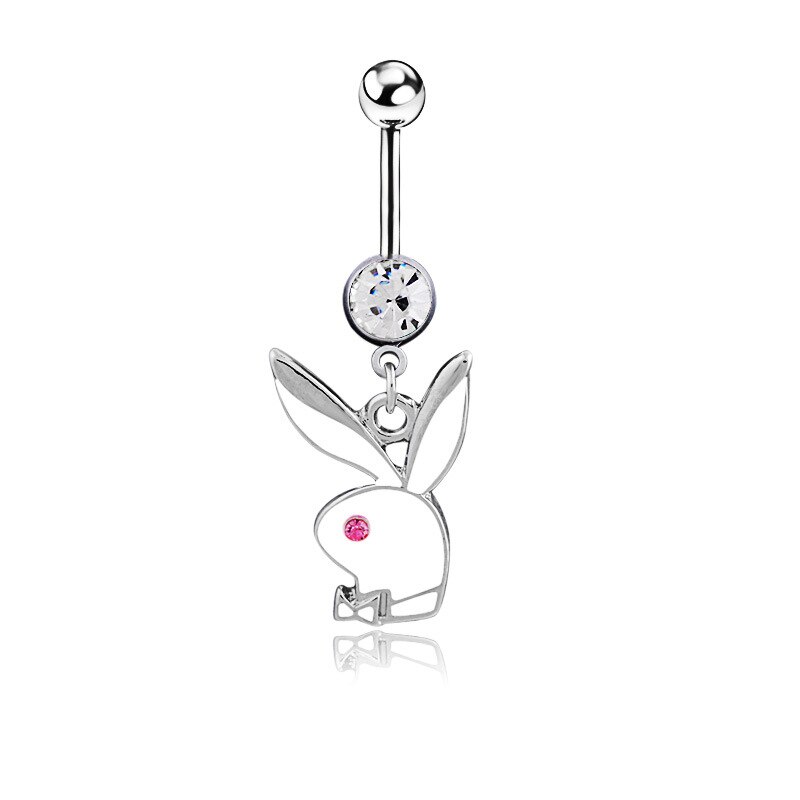 Cute rabbit belly button ring belly dance jewelry