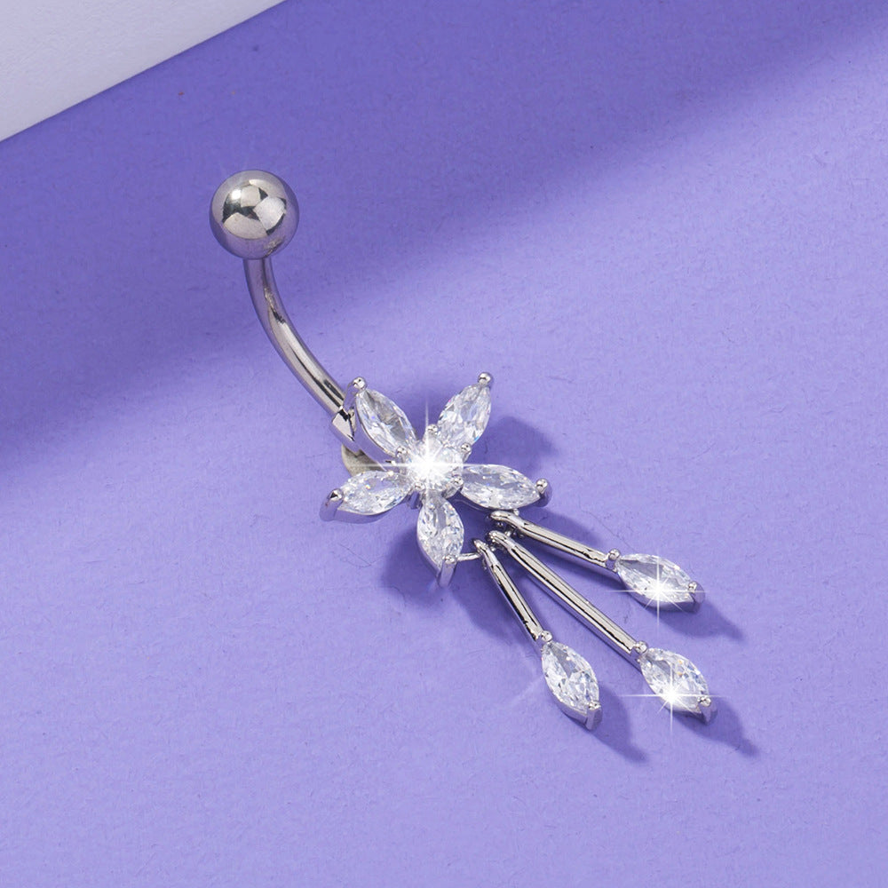 Branch Zircon Belly Button Ring Belly Button Nail Puncture