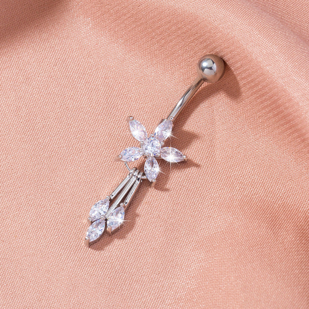 Branch Zircon Belly Button Ring Belly Button Nail Puncture