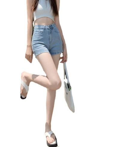 Blue High Waisted Women's Denim Shorts