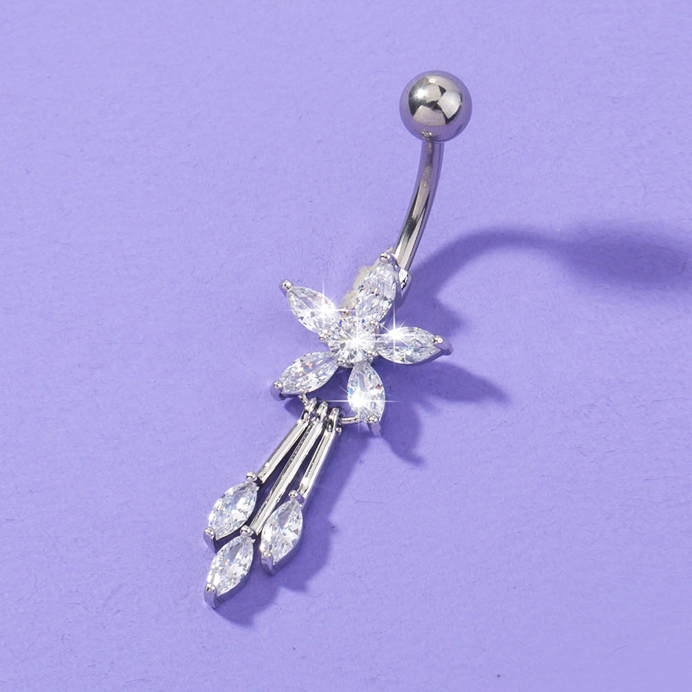 Branch Zircon Belly Button Ring Belly Button Nail Puncture